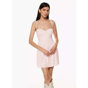 Aritzia Wilfred New Fable Sweetheart Bustier Mini Dress Mochi Pink Light Birch